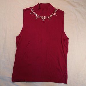 Large bedazzled purple shirt henri pierre